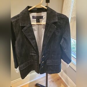 Baccini denim blazer jacket petite medium